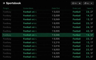 Sportwetten-Display mit Fu&szlig;ball-Quoten in Neon-Gr&uuml;n auf dunklem Hintergrund bei WildRobin Casino Sportwetten