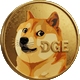 Bernsteinfarbene Dogecoin-M&uuml;nze mit Shiba-Symbol im 3D-Render-Stil f&uuml;r WildRobin Casino Krypto-Zahlungen