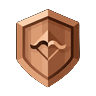 Bronze-Schild mit Bogen-Motiv als WildRobin Casino VIP Bronze-Tier-Badge