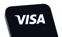 Visa-Logo als flaches Icon auf dunkler Karte f&uuml;r WildRobin Casino Zahlungsmethoden