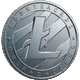 Silberne Litecoin-M&uuml;nze mit LTC-Symbol im 3D-Render-Stil f&uuml;r WildRobin Casino Krypto-Zahlungen